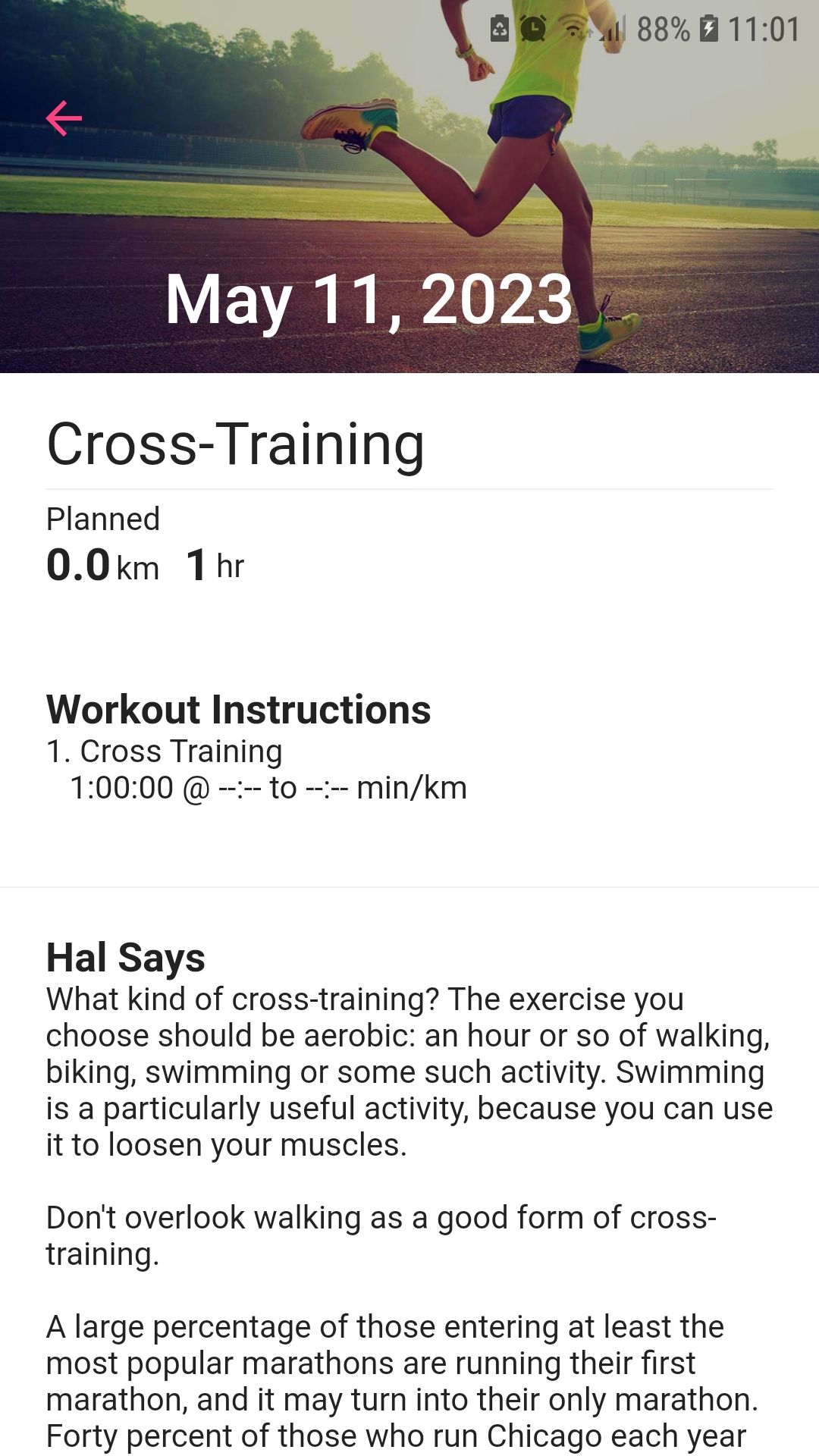 Run With Hal cross-training workout