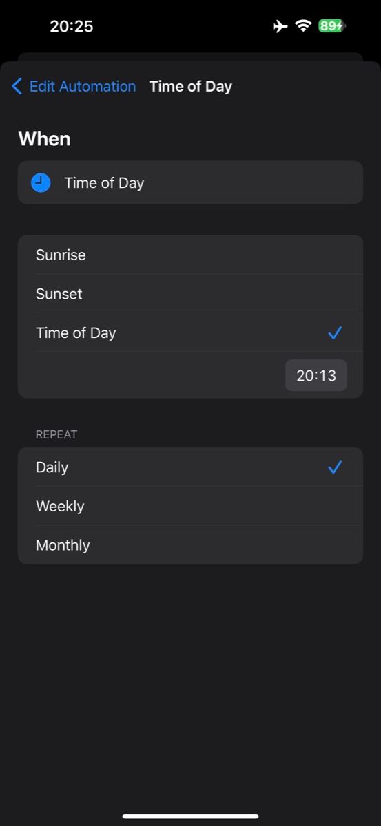 changing scheduled time for automation