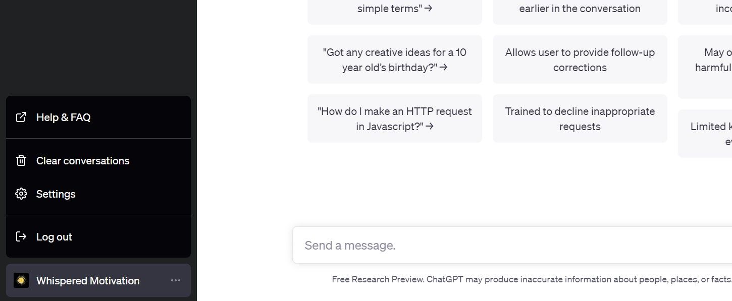 chatgpt prompt interface