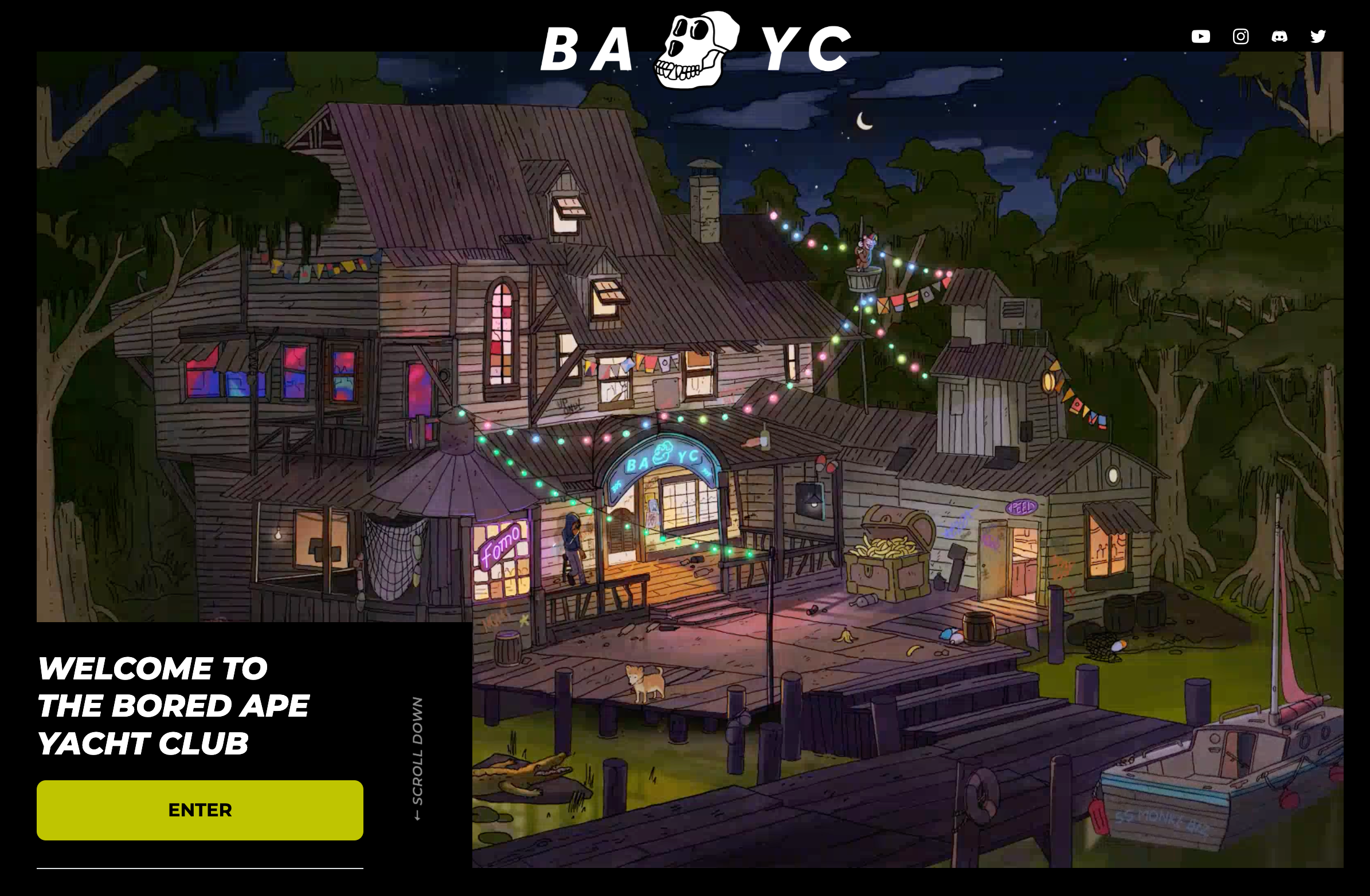 Screenshot of the BAYC website