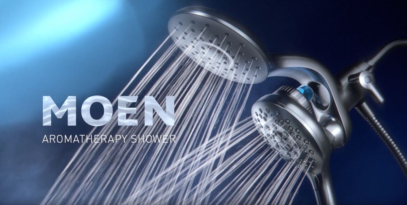 Product shot of the MOEN aromatherapy shower device