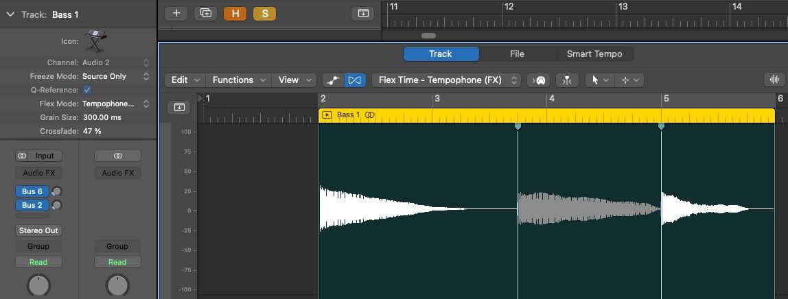 تنظیم زمان Flex Tempophone (FX) در Logic Pro X