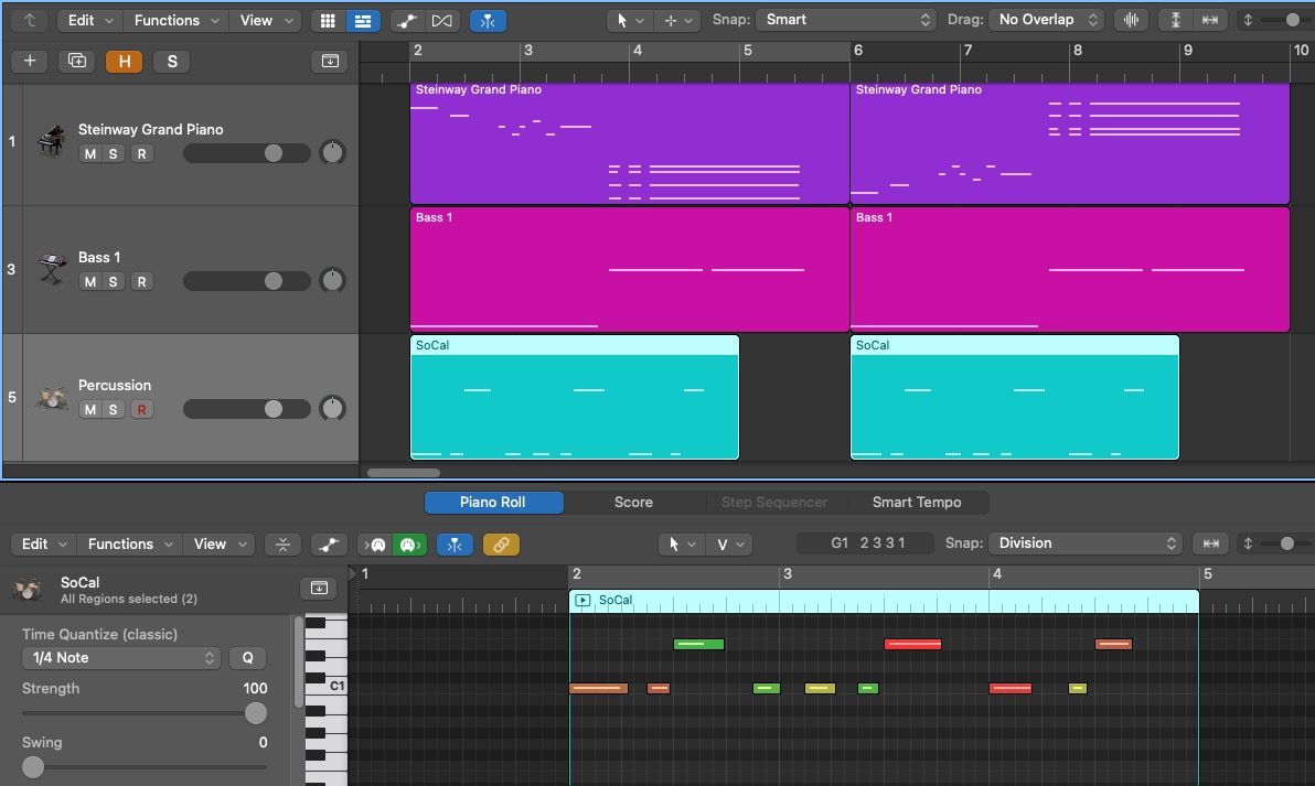 MIDI Tracks and MIDI Editor in Logic Pro X