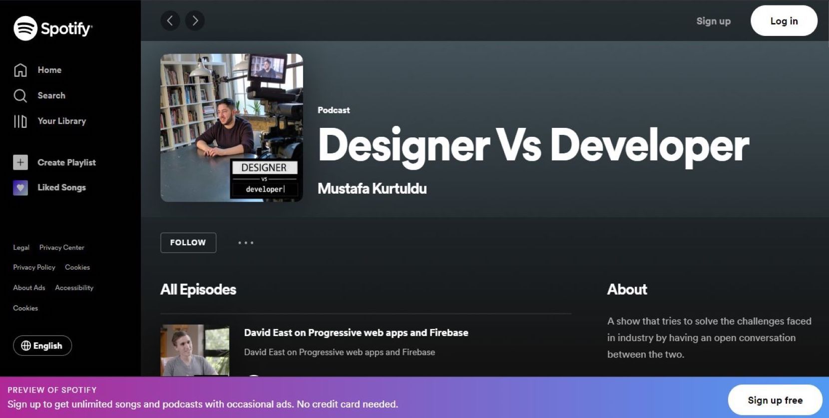 Screenshot of Designer vs. Developer homepage