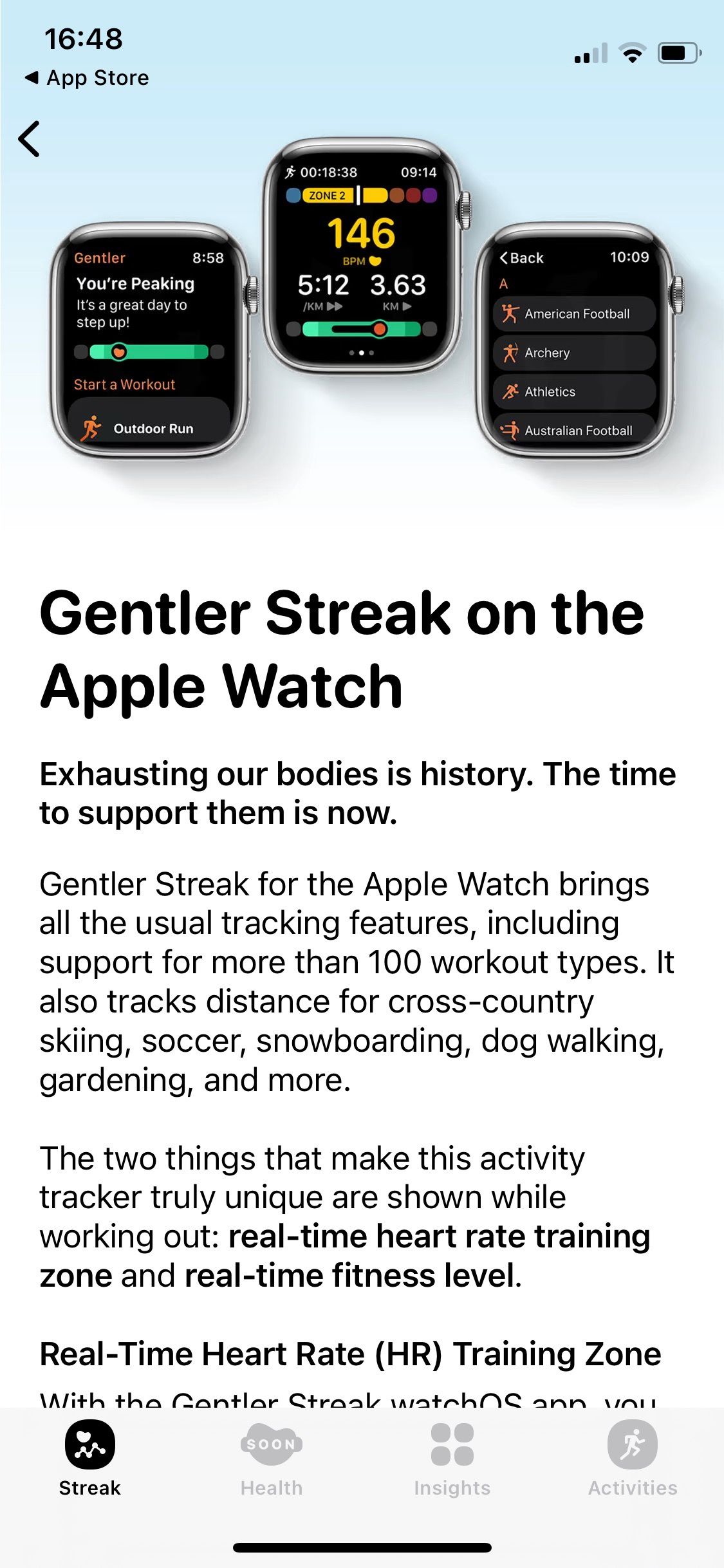 Screenshot of Gentler Streak app Gentler Streak introduction