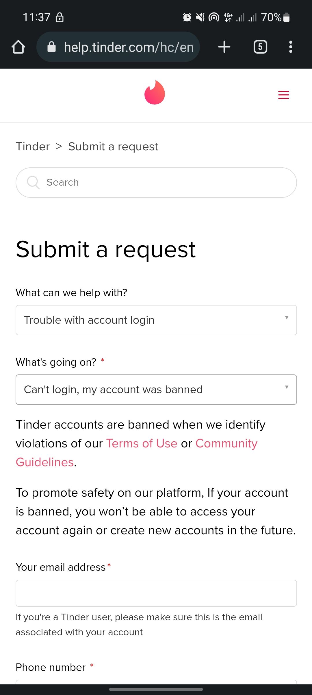 How to Appeal a Ban on Tinder