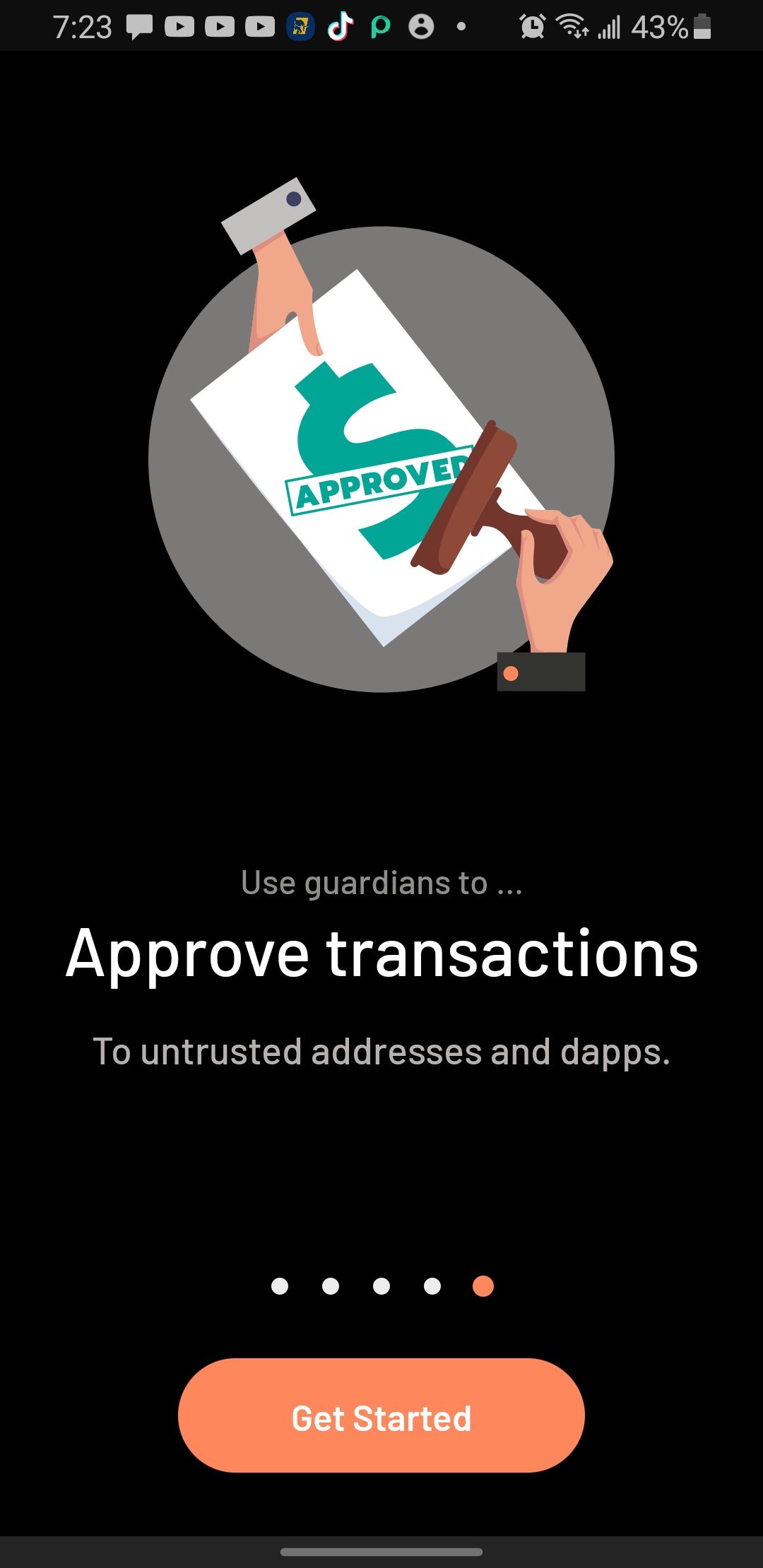 Guardian carousels on Argent app