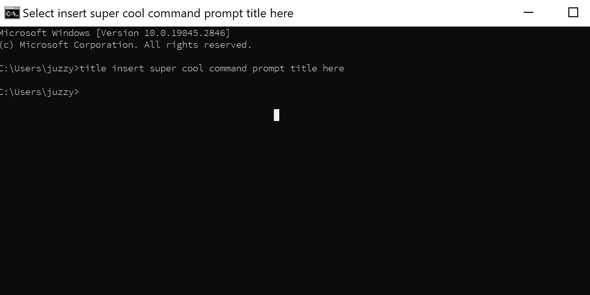 screenshot of the title command renaming a command prompt window