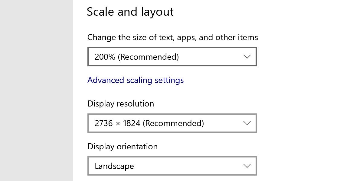 screenshot of the windows 11 display settings