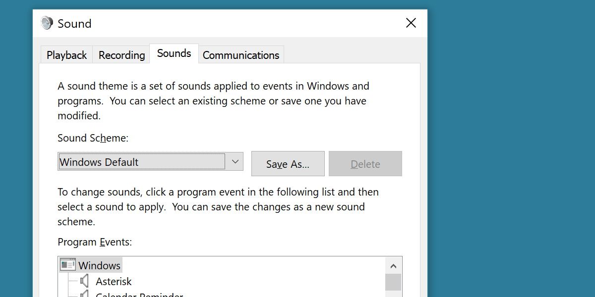screenshot of the windows system sounds settings in windows 11