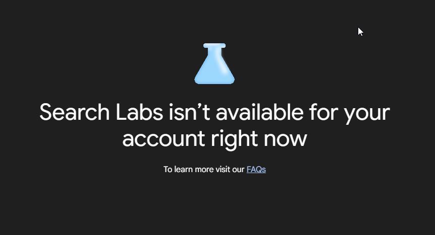 Search Labs not available for your country
