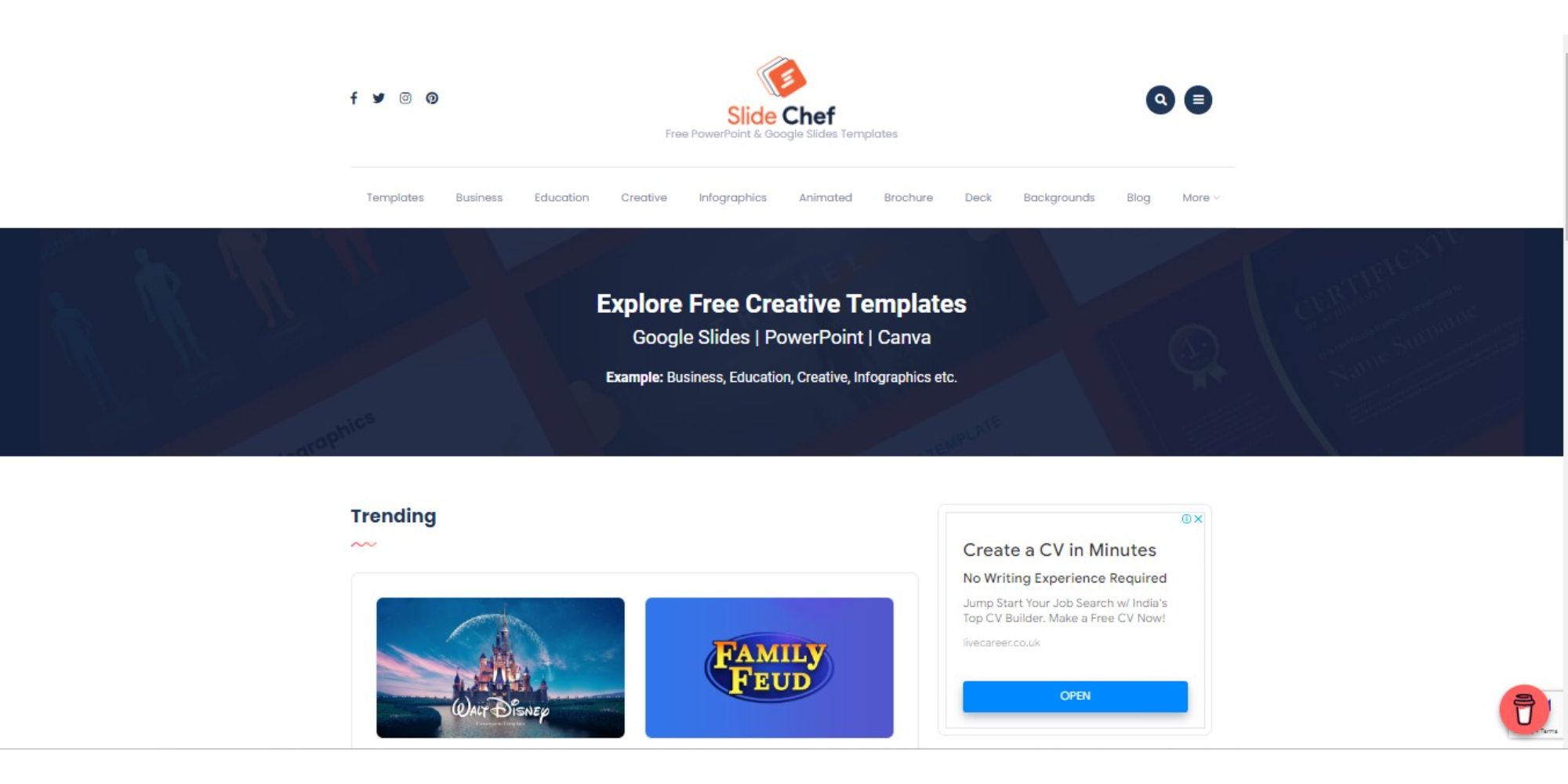 Animated powerpoint templates in Slide Chef