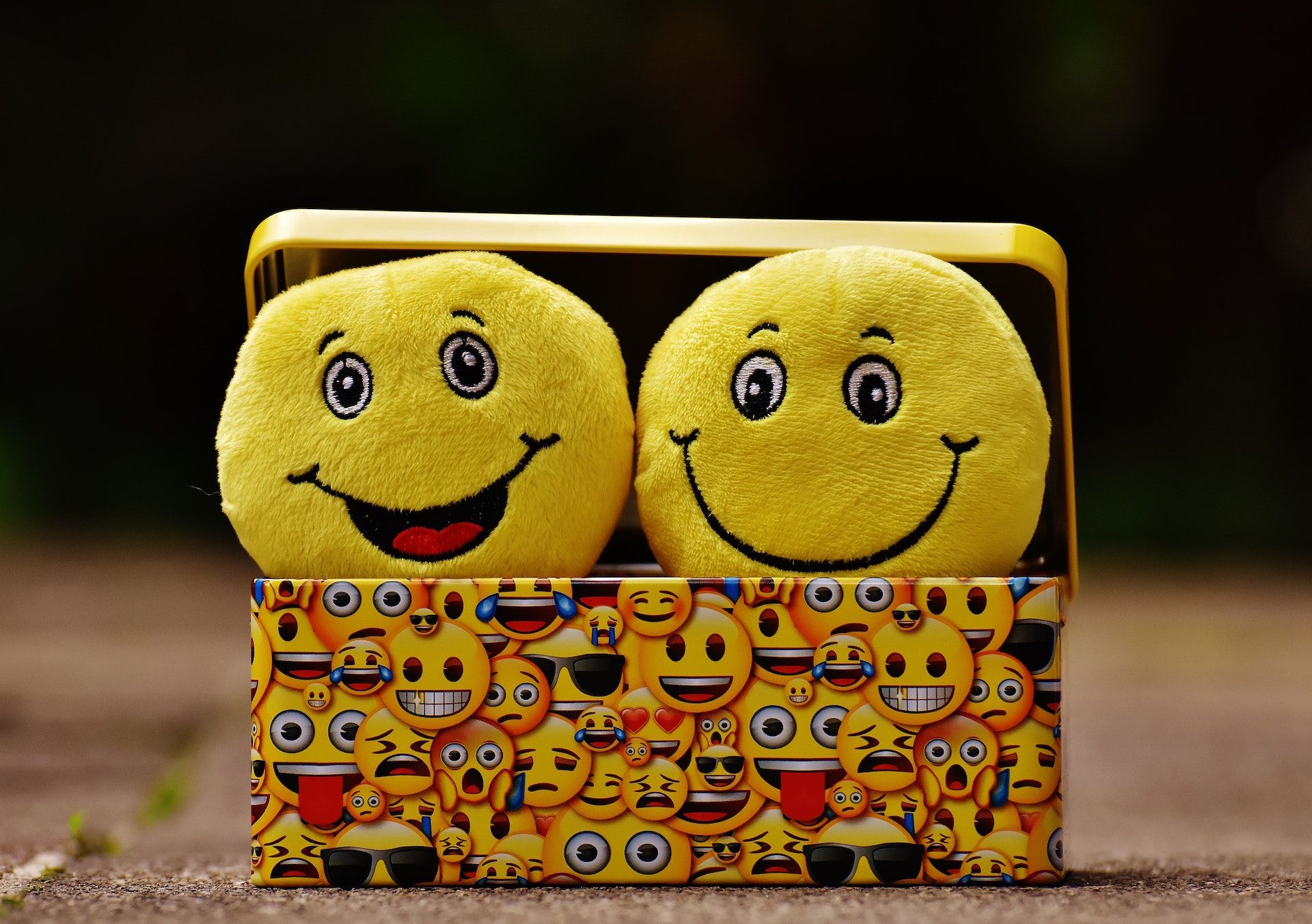 Smiling Emoji Soft Toys in a Box