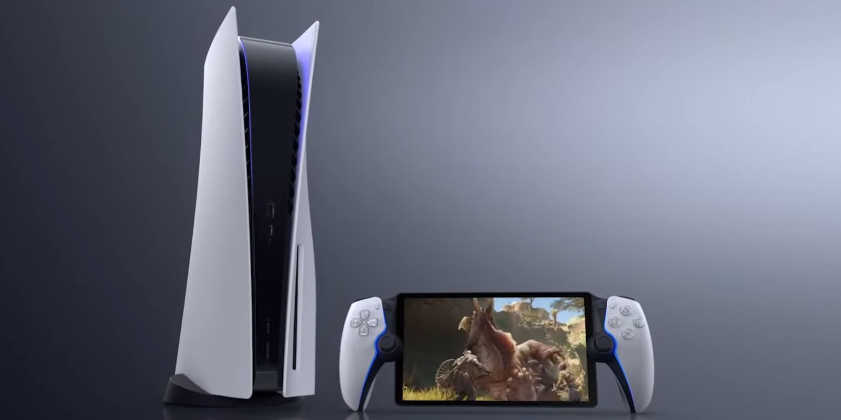 Sony Project Q next to PS5 Console