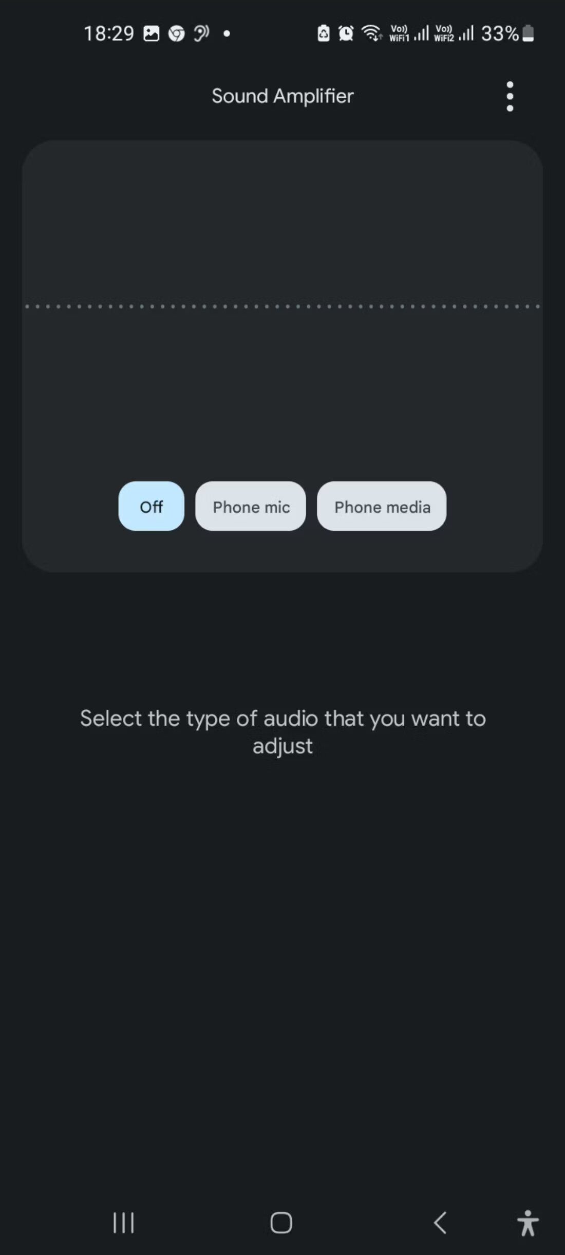 sound amplifier choose audio type