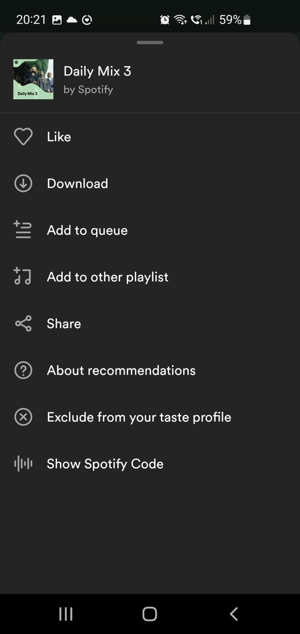 Copy a playlist on Spotify mobile