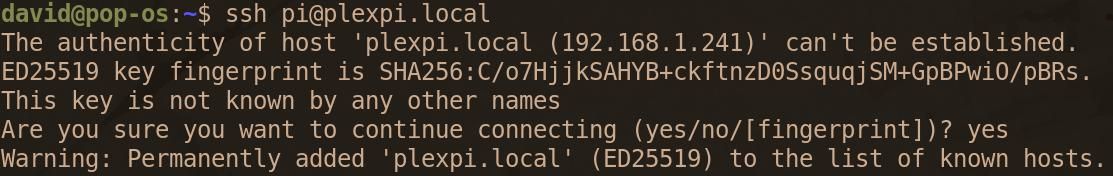 ssh authenticity warning in terminal
