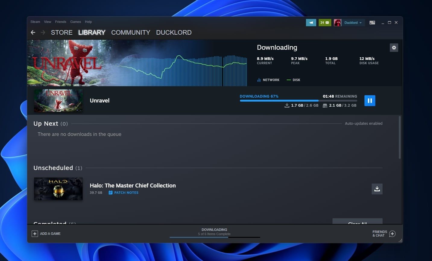 Steam Downloading Unravel Files