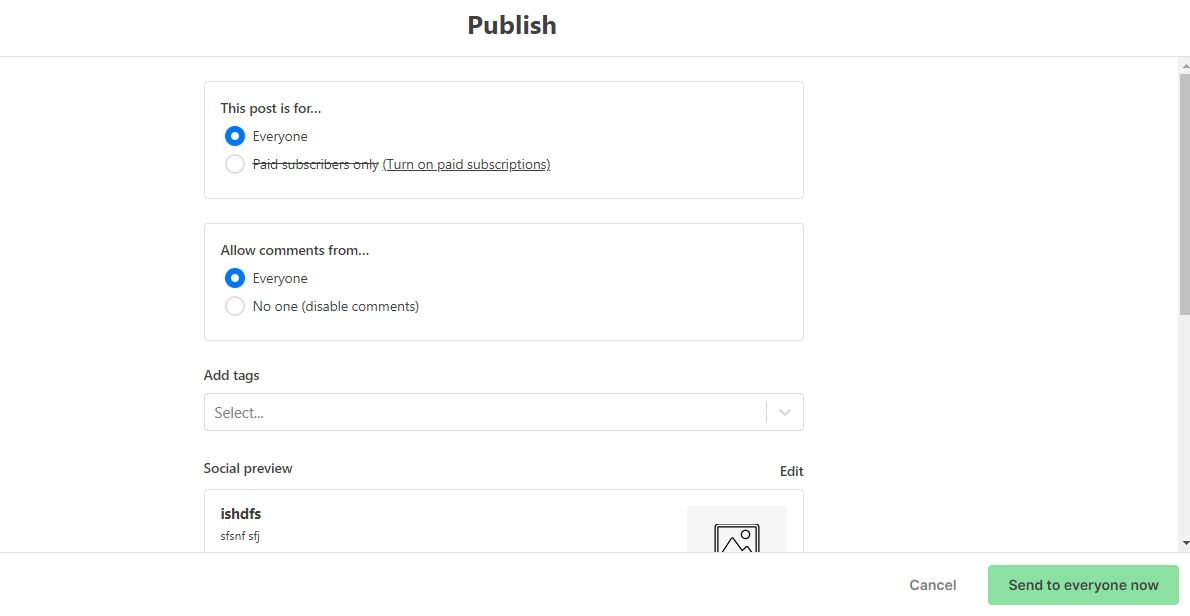 substack post publish screenshot