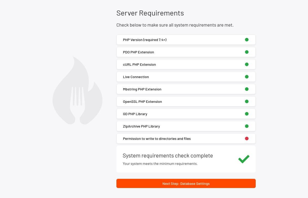 بررسی نیازهای سرور tastyigniter