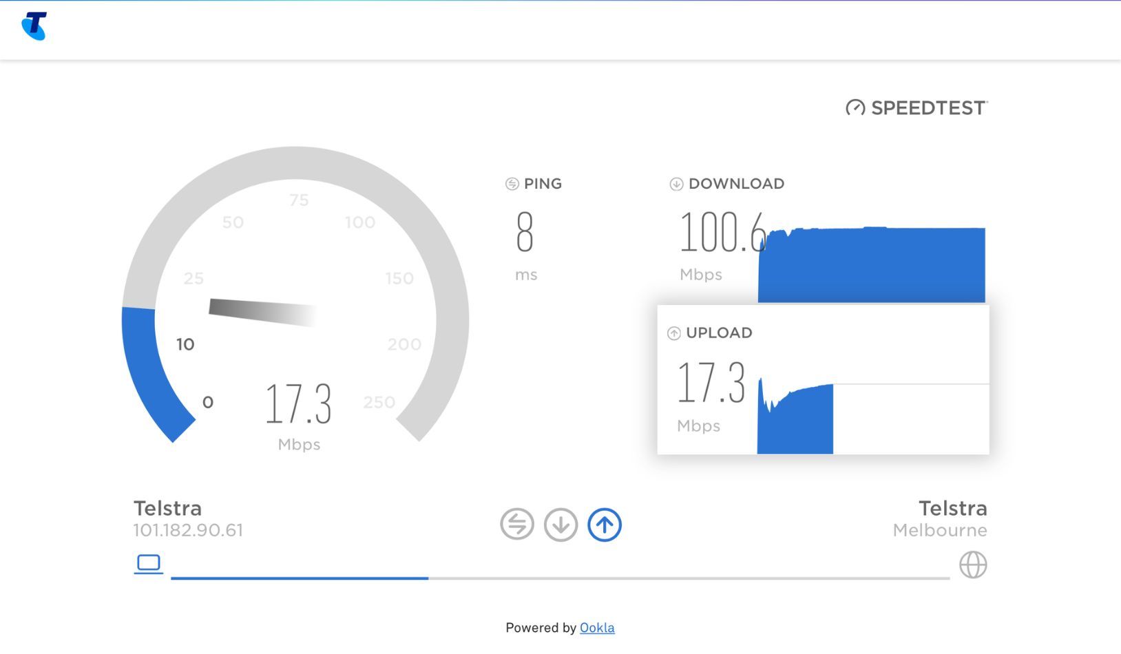 Telstra Internet Speed Test in Action 