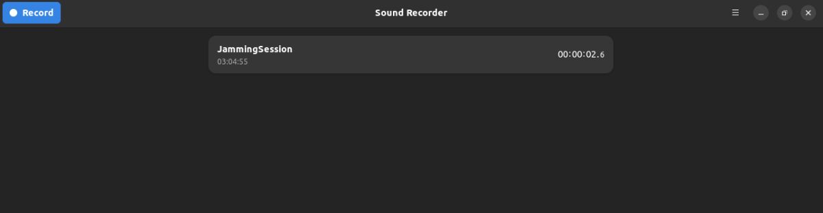 L'interface principale de Sound Recorder