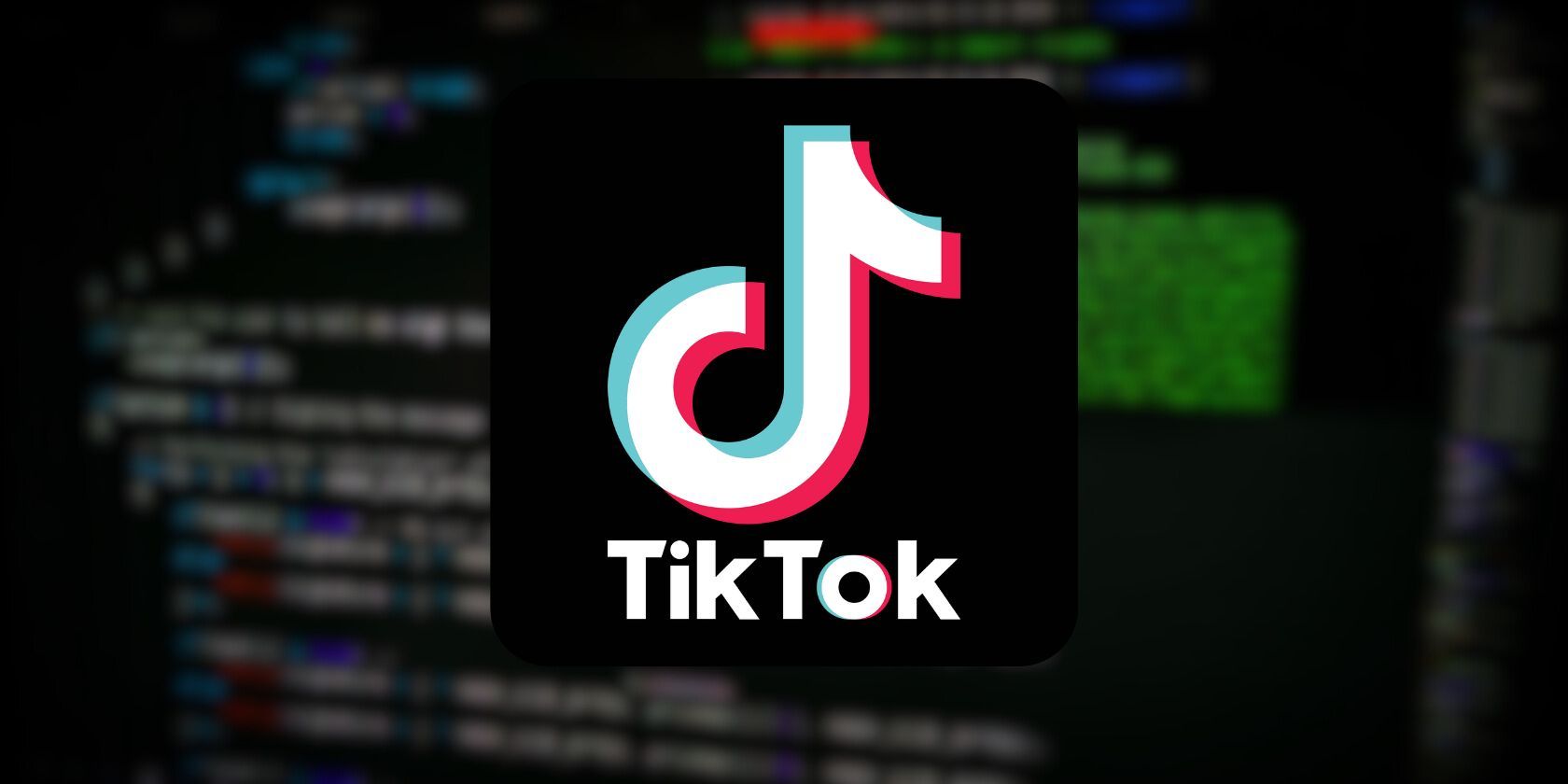 Blurry TikTok Logo on Top of Blurry Lines of Codes