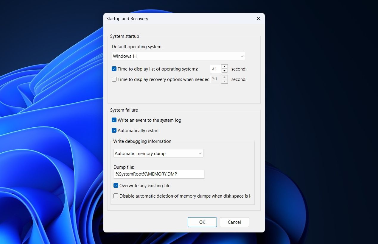 Time to display list of operating systems option in System Protection window