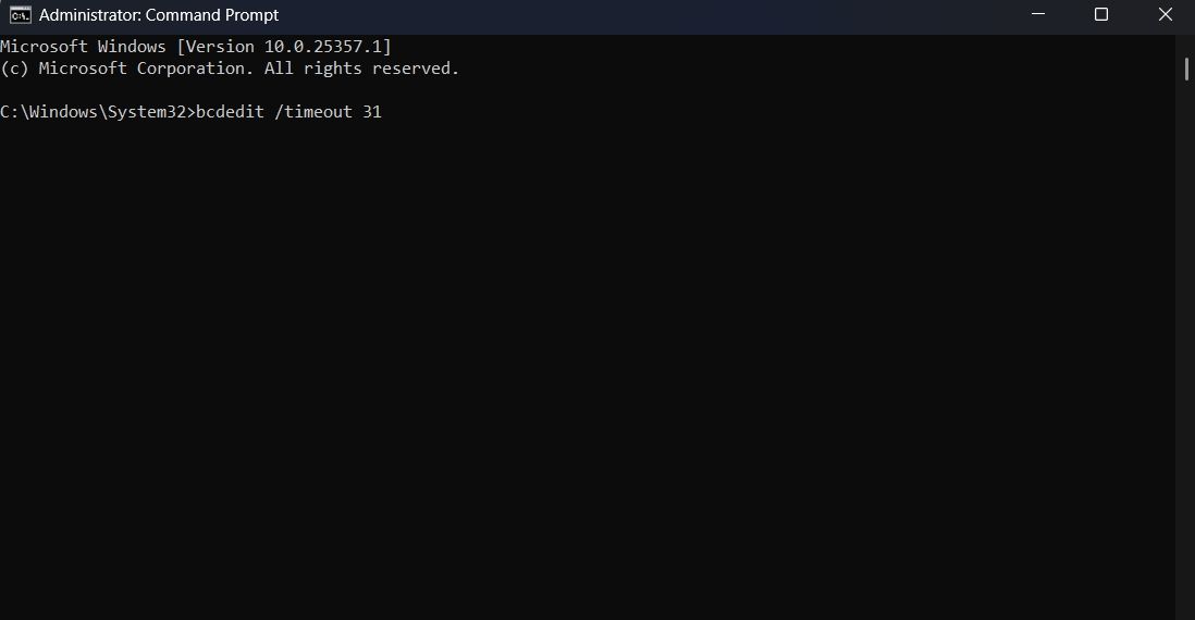 Timeout change command in Command Prompt