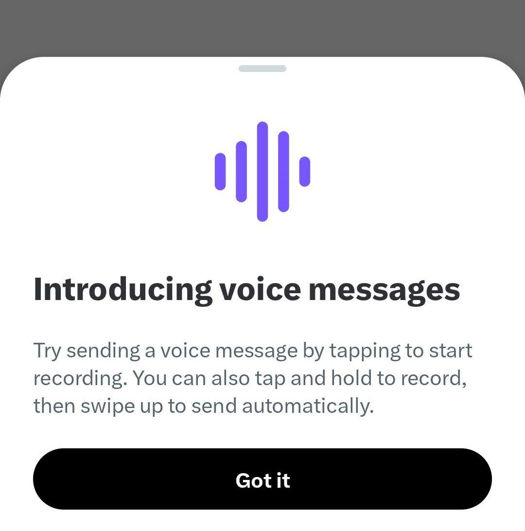 twitter voice message introduction popup-1