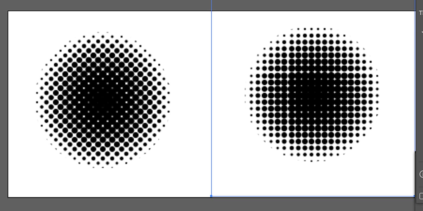 Two halftone circles in Adobe Illustrator