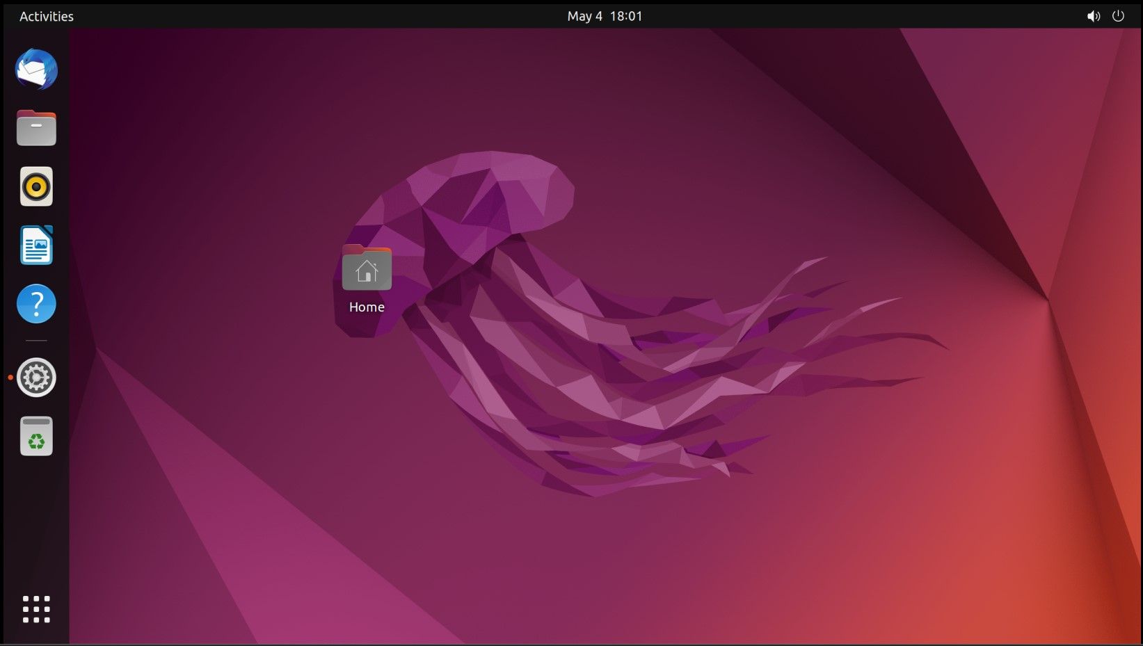Interface de bureau du serveur Ubuntu 22.04