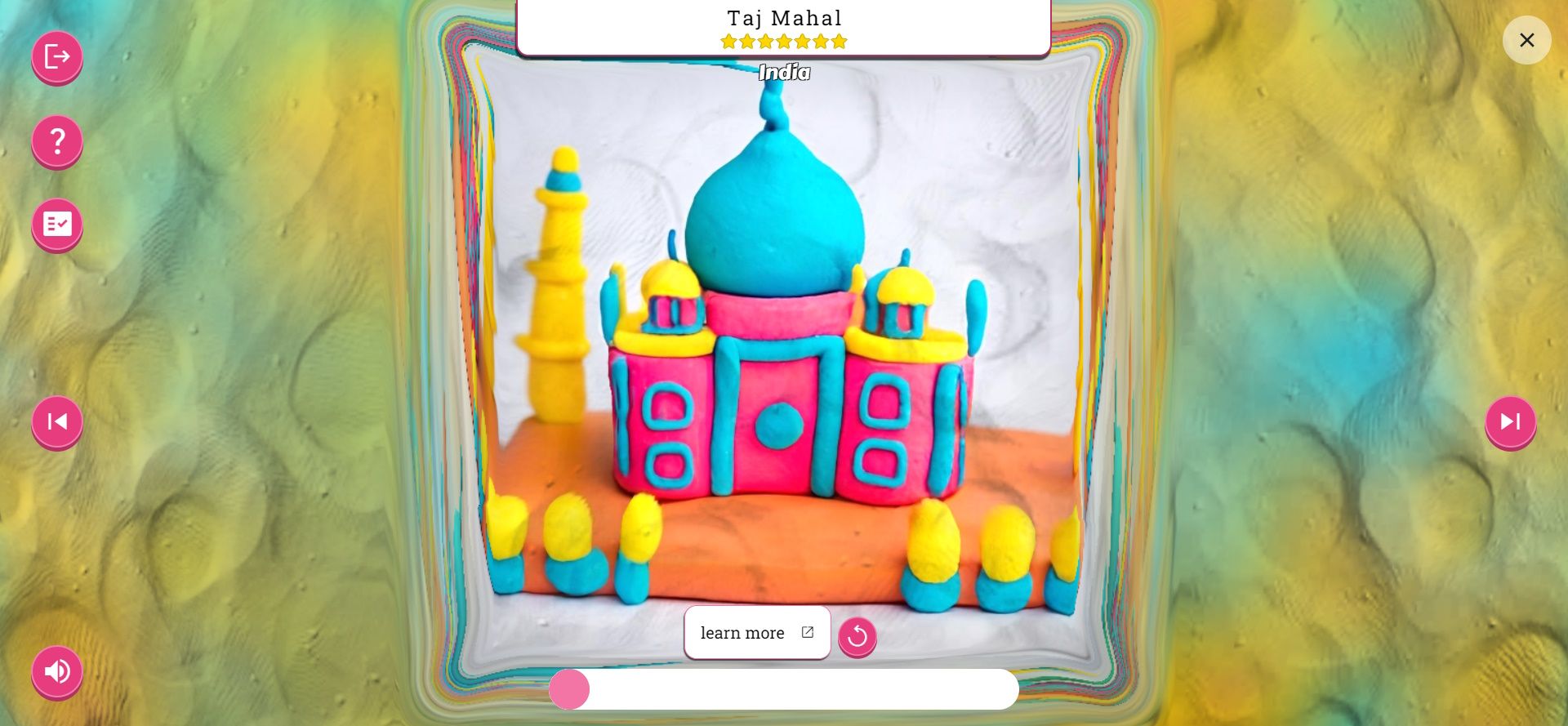 a complete dough version of the Taj Mahal from the Google AI game Un Dough