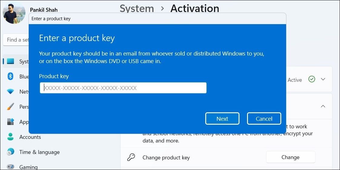 Update Product Key on Windows