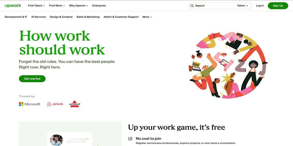 صفحه اصلی Upwork