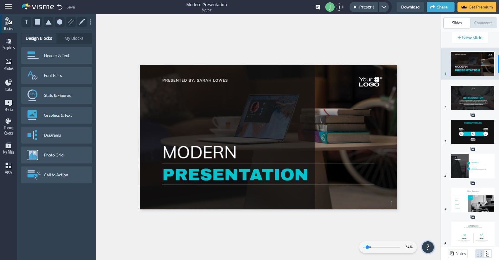 A Screenshot of Visme s Free Online Presentation Maker