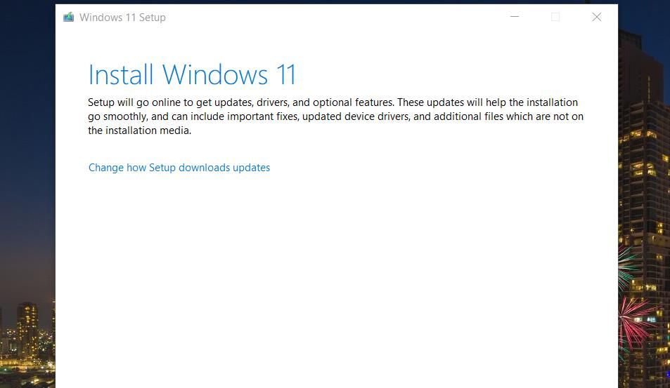 Cửa sổ thiết lập Windows 11 