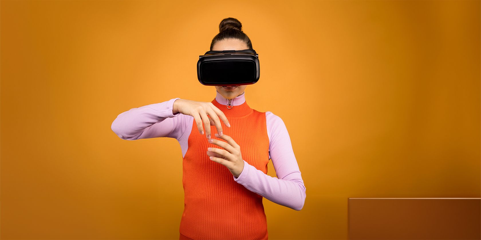 Woman with VR goggles