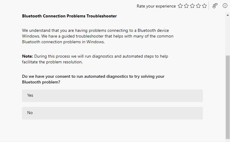 Pilihan Ya dari Pemecah Masalah Bluetooth
