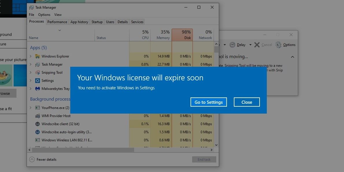 Your Windows License Will Expire Soon Error on Windows