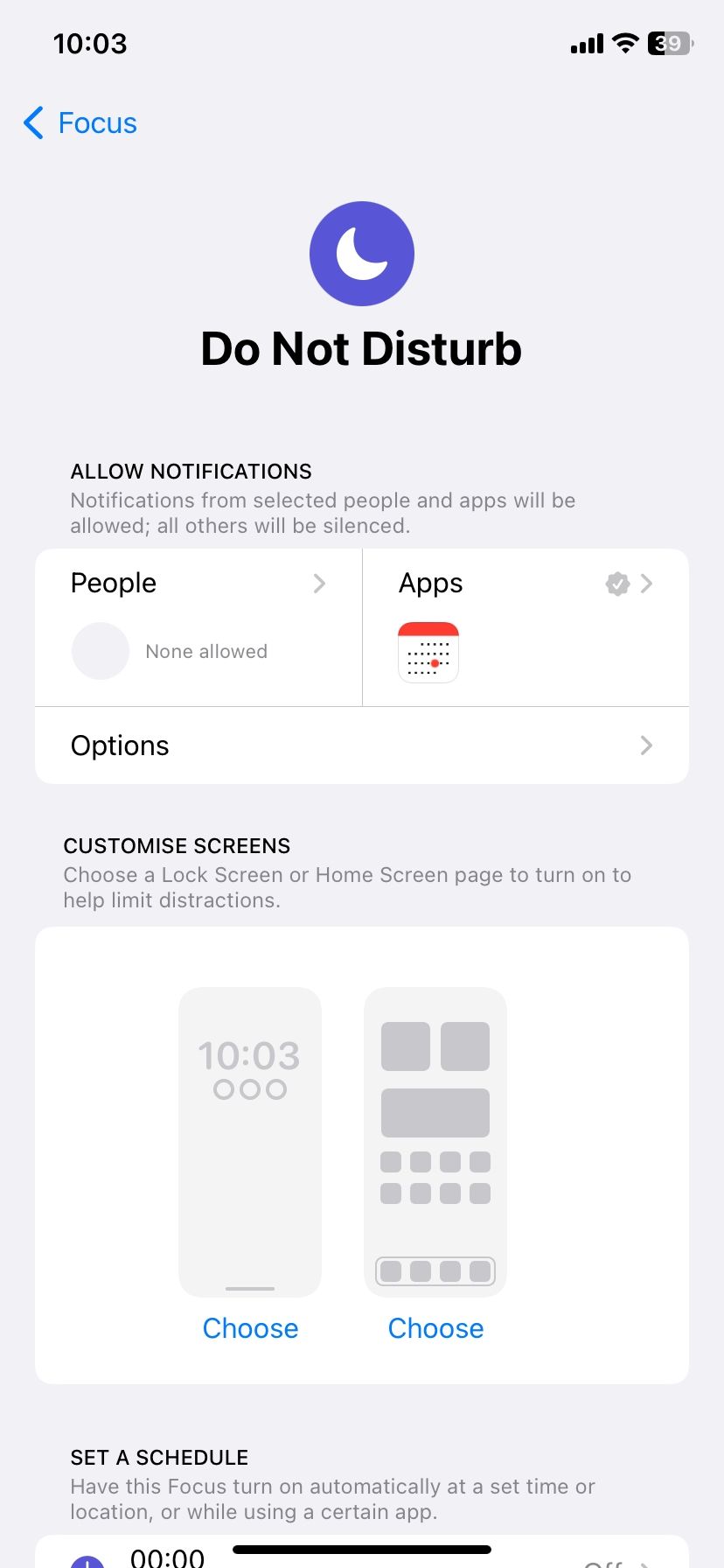 Do Not Disturb mode in iOS
