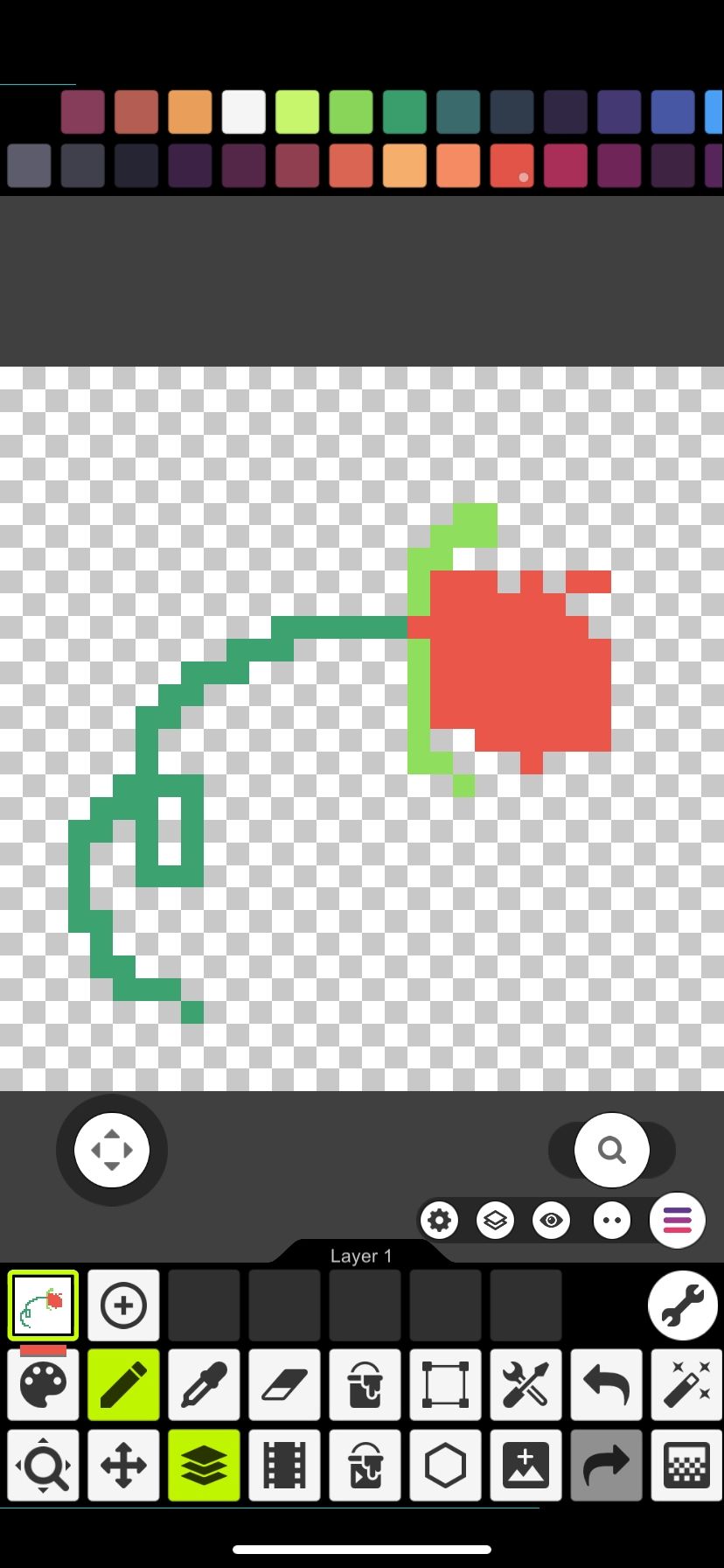 Pixel art created in Pixel Studio app