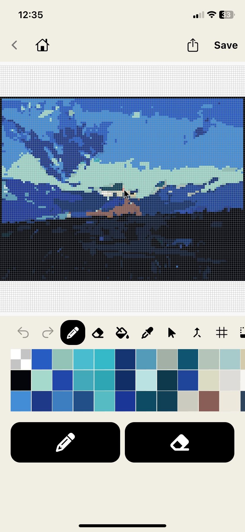 Editing pixel art in PixelMe