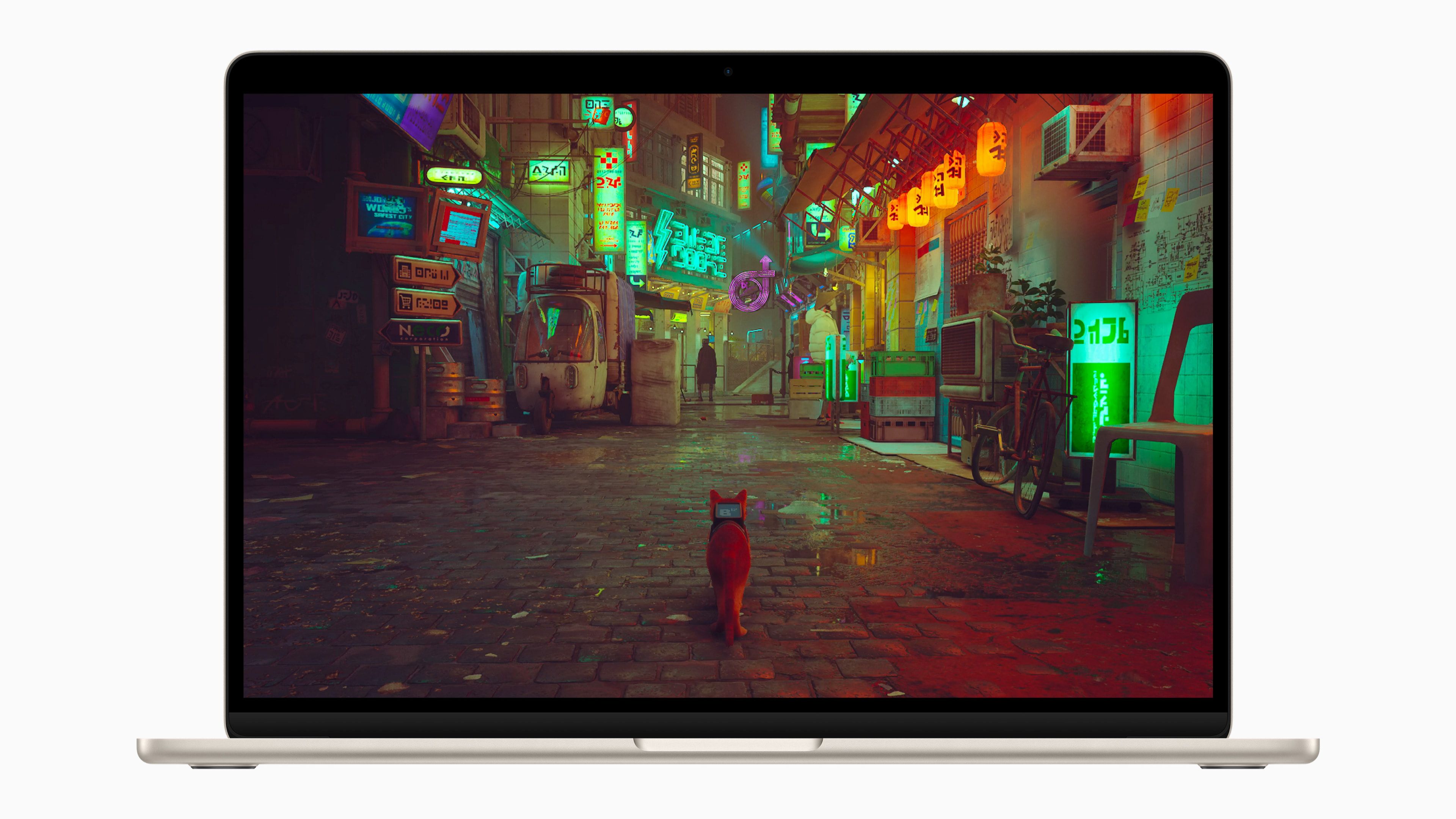 MacBook Air 15 inch hiển thị trò chơi video Stray trên màn hình