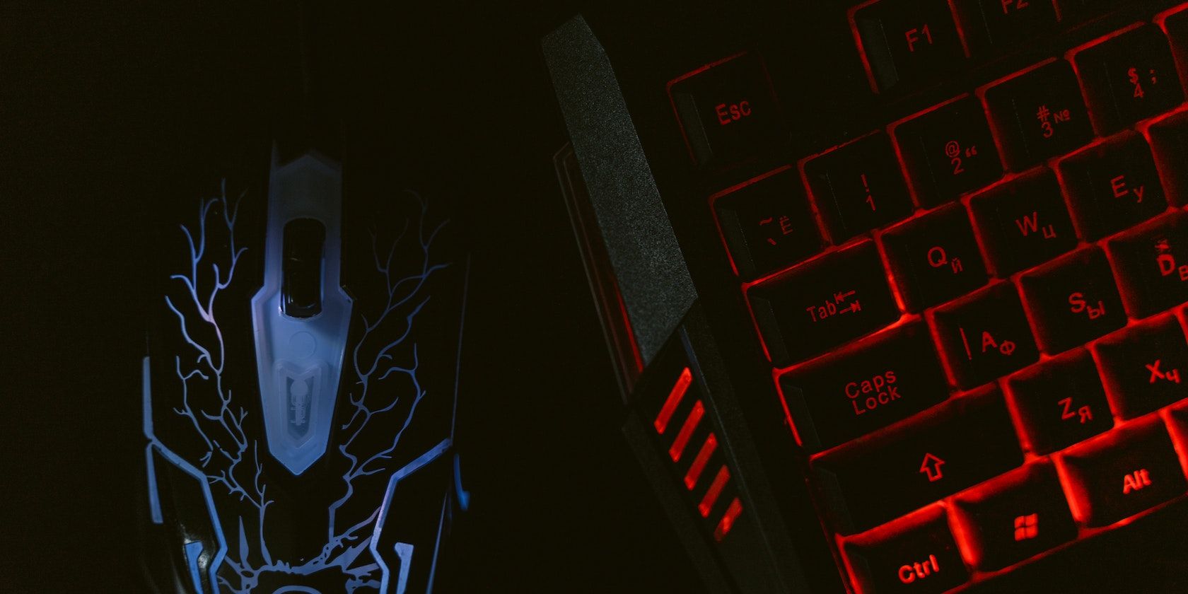 a close up shot of a gaming keyboard and mouse