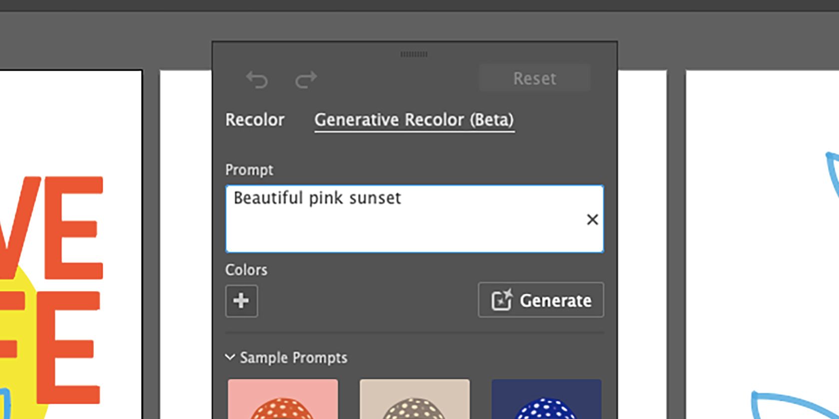 درخواست Adobe Illustrator Generative Recolor