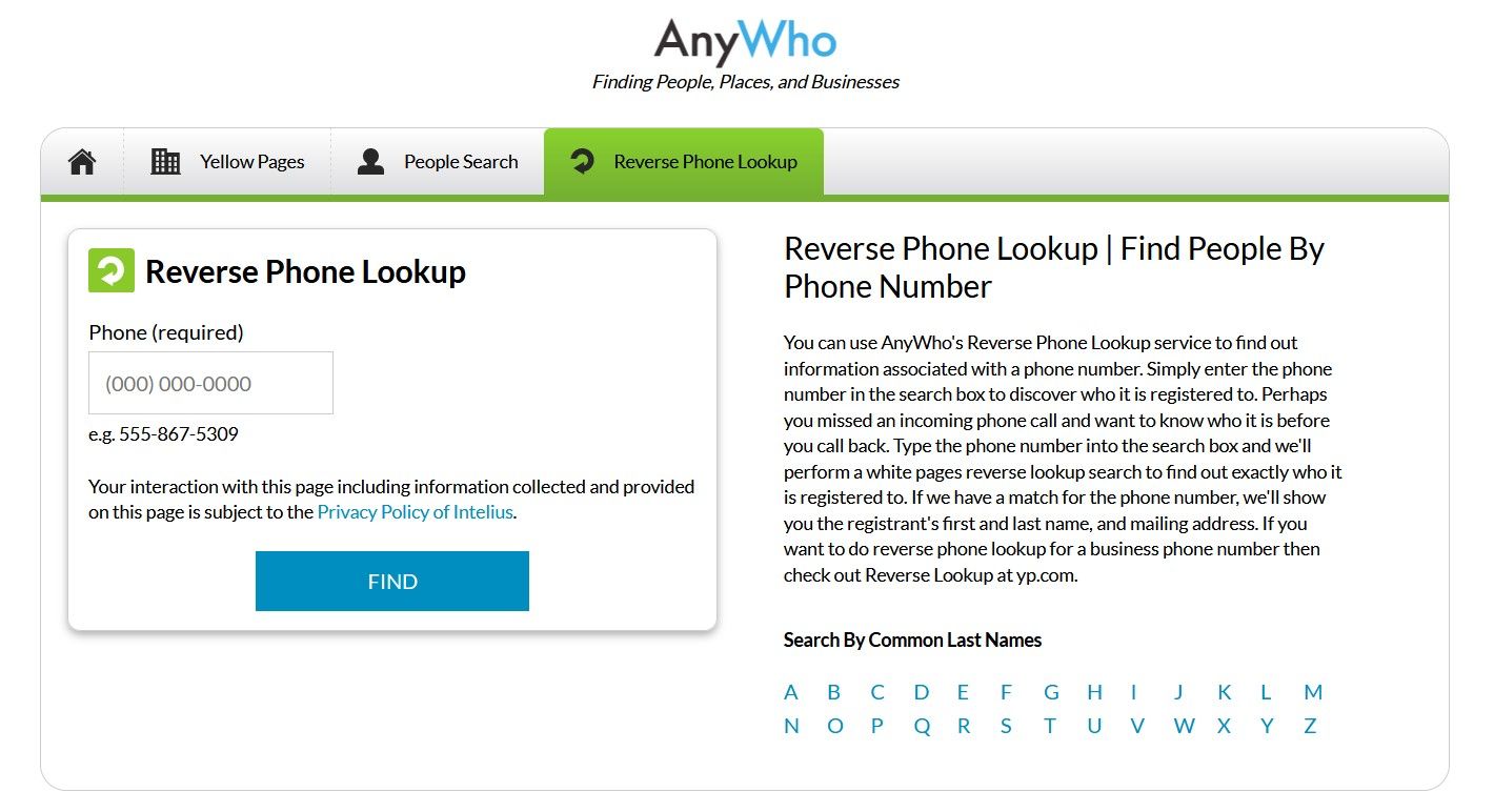 AnyWho Reverse Phone Lookup Website Explained