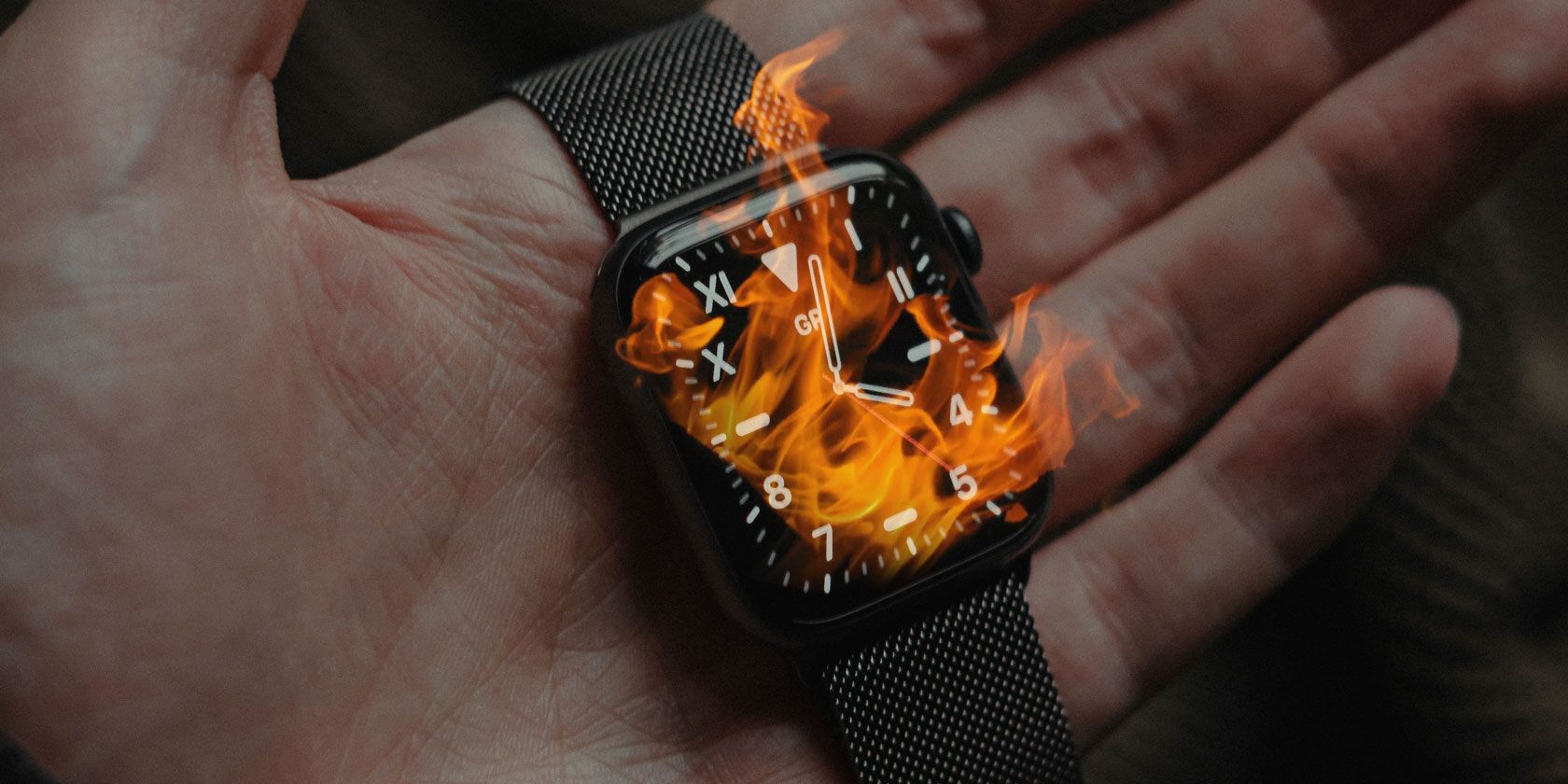 Apple Watch dengan api