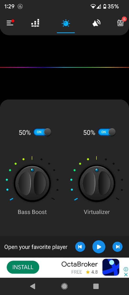 Bass booster and virtualizer in Equalizer & Bass Booster