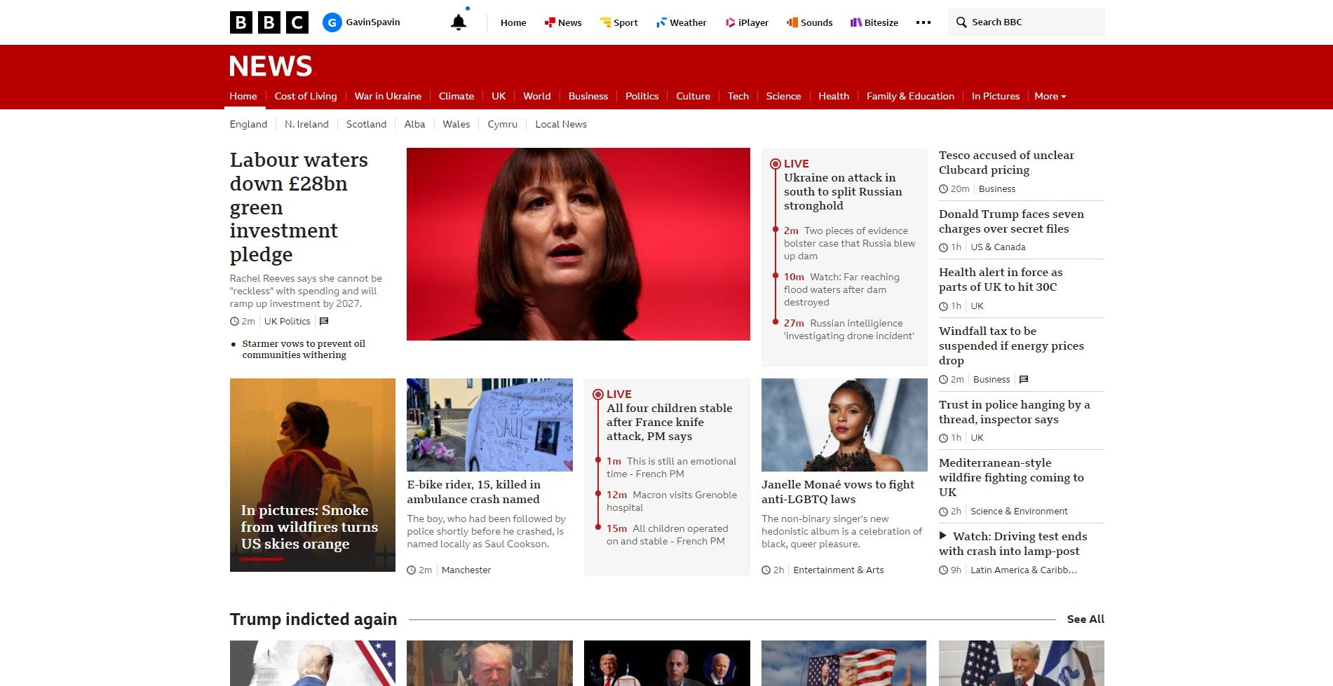 bbc front page june 2023